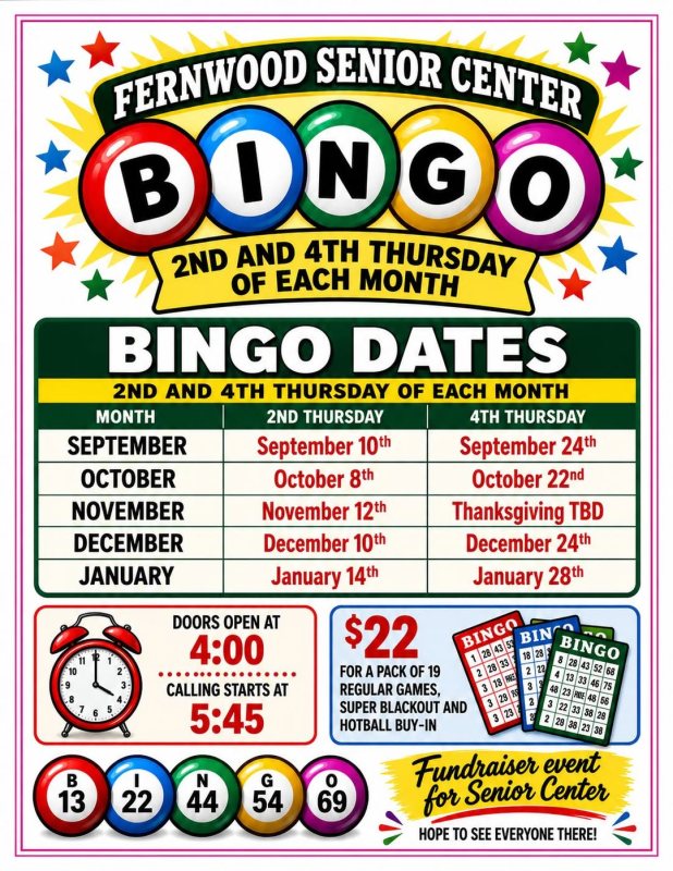 Fernwood Senior Center BINGO